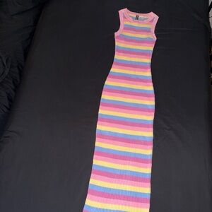 Colorful Striped Sleeveless Dress Size XS (also Small)